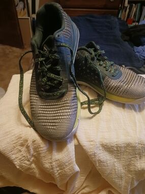 Reebok Womens Gray and Green Athletic Shoes Nano 7